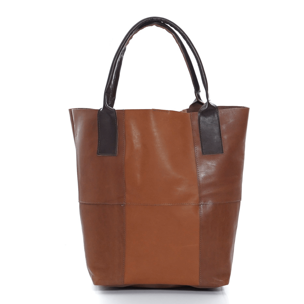 Дамска чанта от естествена кожа модел Linda brown mix/2